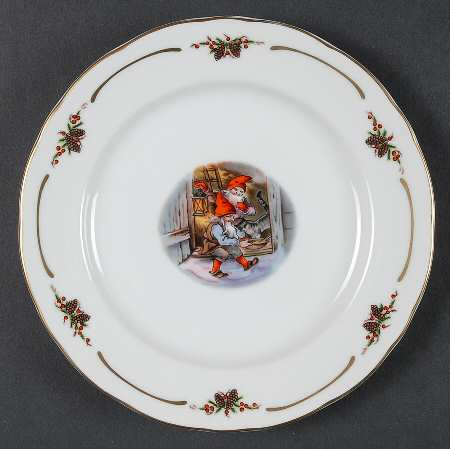 Old Fashioned Christmas Bread & Butter Plate