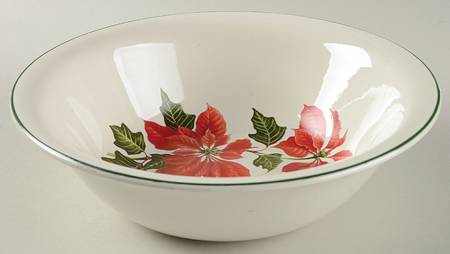 Poinsettia 9" Round Vegetable Bowl