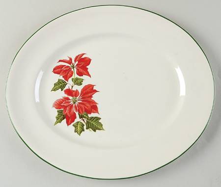 Poinsettia 11" Oval Serving Platter