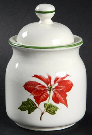 Poinsettia Sugar Bowl & Lid