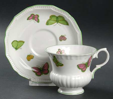 Butterfly (Scalloped) Footed Cup & Saucer Set