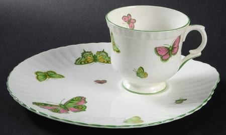 Butterfly (Scalloped) Snack Plate & Cup Set