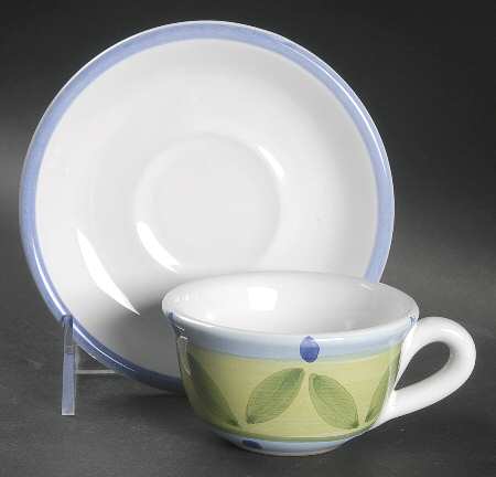 Blue Moon Flat Demitasse Cup & Saucer Set