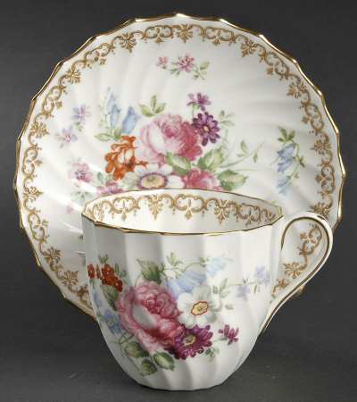 England's Bouquet Flat Cup & Saucer Set