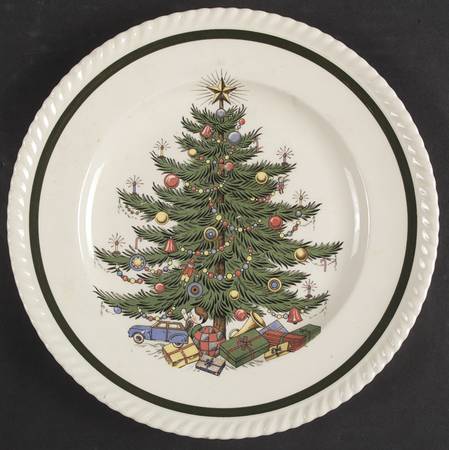 Christmas Tree (Embossed, Swirl) Luncheon Plate