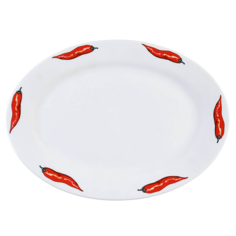 Chili Peppers 14" Oval Serving Platter