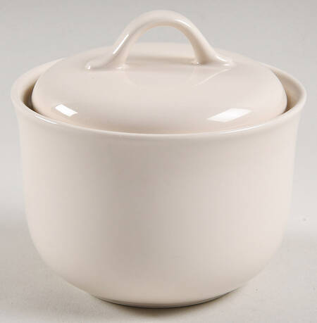 Beige (Rim) Sugar Bowl & Lid
