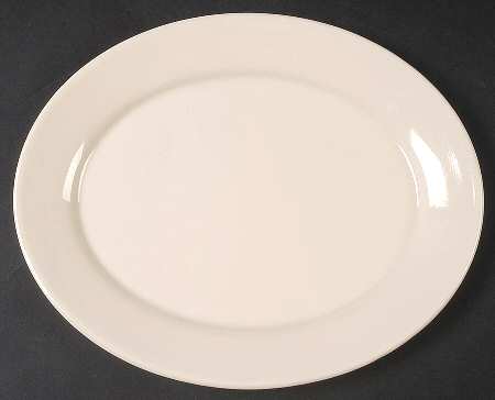 Beige (Rim) 9" Oval Serving Platter