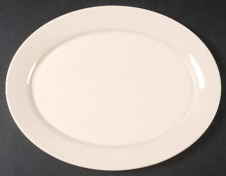 Beige (Rim) 11" Oval Serving Platter