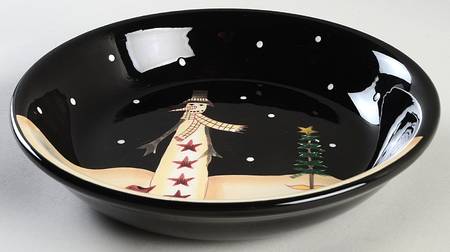 Midnight Snowman 9" Soup/Pasta Bowl