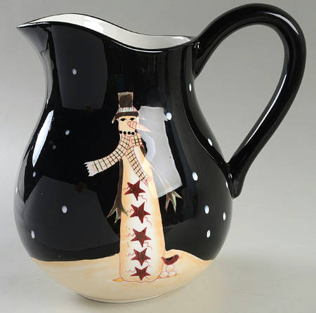 Midnight Snowman 128 Oz Pitcher