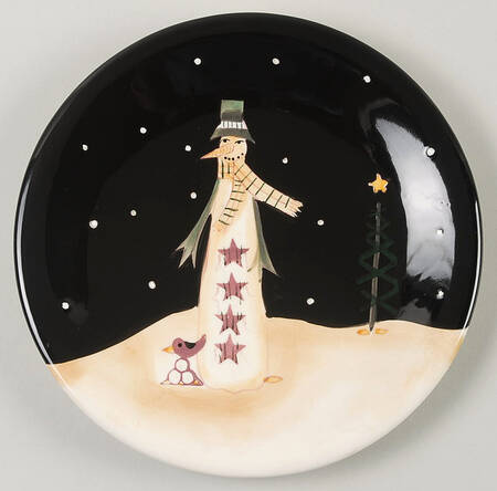 Midnight Snowman Dessert/Pie Plate