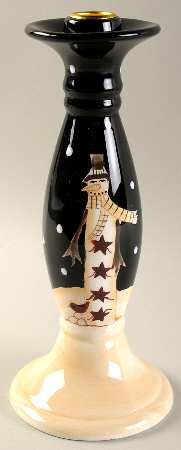 Midnight Snowman 10" Candlestick