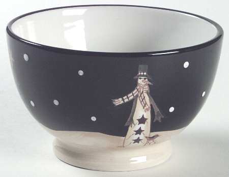 Midnight Snowman Dessert Bowl