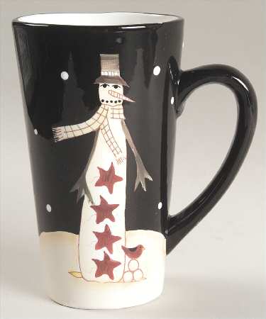 Midnight Snowman Latte Mug