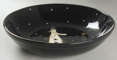 Midnight Snowman 13" Pasta Serving Bowl