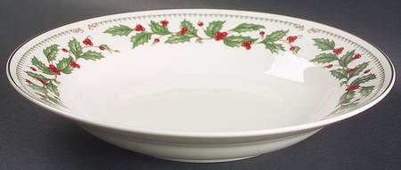 Ivory Holly (Japan) Rim Soup Bowl