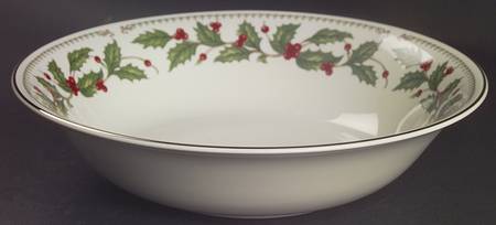 Ivory Holly (Japan) 9" Round Vegetable Bowl
