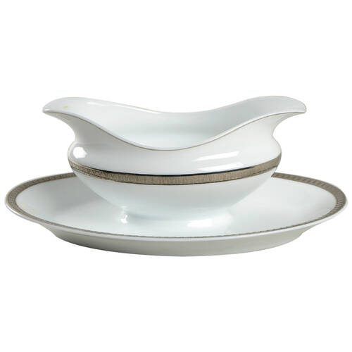 Malmaison (Platinum) Gravy Boat with Attached Underplate