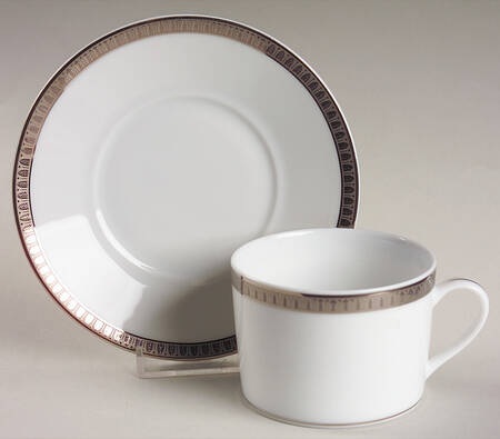 Malmaison (Platinum) Flat Cup & Saucer Set