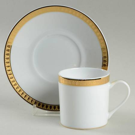 Malmaison (Gold) Flat Demitasse Cup & Saucer Set