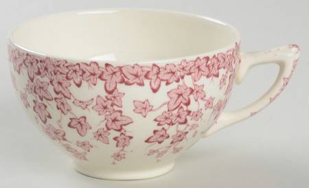 Early English Ivy Pink (No Ribs, Smooth) Flat Cup