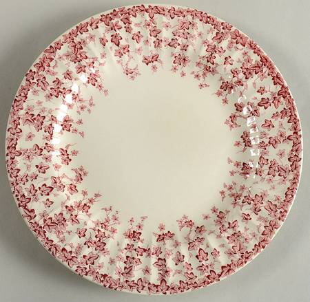 Early English Ivy Pink (Ribbed, Smooth) by Crown Ducal