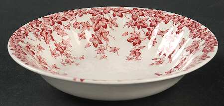 Early English Ivy Pink (Ribbed, Smooth) Fruit/Dessert (Sauce) Bowl