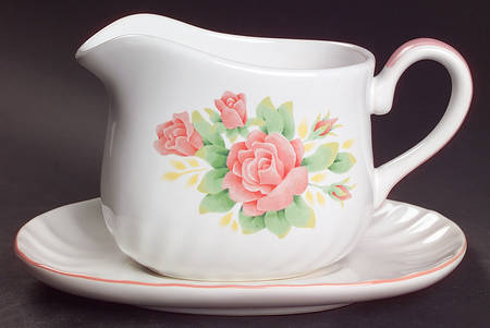 Elegant Rose (Corelle) Gravy Boat & Underplate