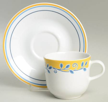 Casa Flora (Corelle) Flat Cup & Saucer Set