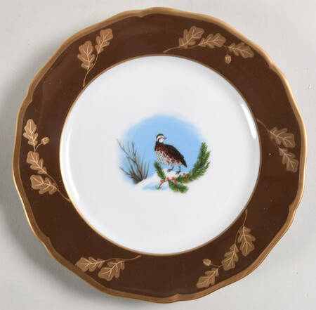 Winter Game Birds Chestnut Brown Salad/Dessert Plate