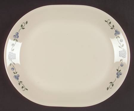 Blueberry Bouquet (Corelle) 12" Oval Serving Platter