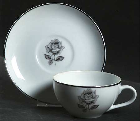 Memory Rose Flat Cup & Saucer Set