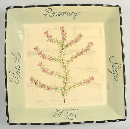 Culinary Herbs 13" Square Serving Platter