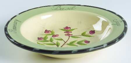 Culinary Herbs Rim Soup Bowl