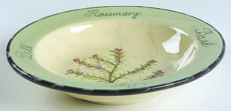 Culinary Herbs Rim Soup Bowl