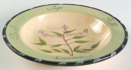 Culinary Herbs Rim Soup Bowl