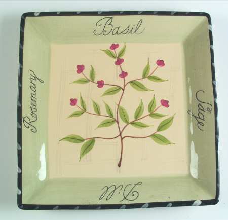 Culinary Herbs 13" Square Serving Platter