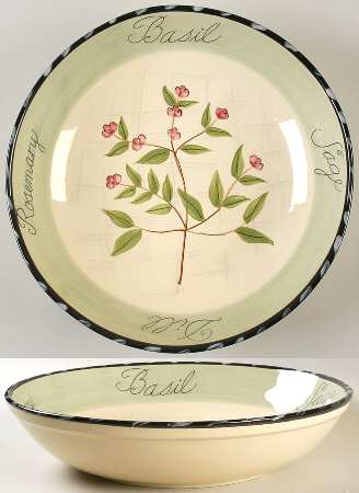 Culinary Herbs 13" Pasta Serving Bowl