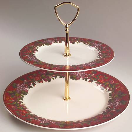 Fruit Garland 2 Tiered Serving Tray (Dinner & Salad Plate)