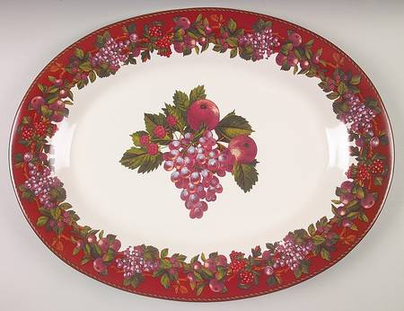 Fruit Garland 18" Oval Serving Platter