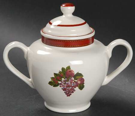 Fruit Garland Sugar Bowl & Lid
