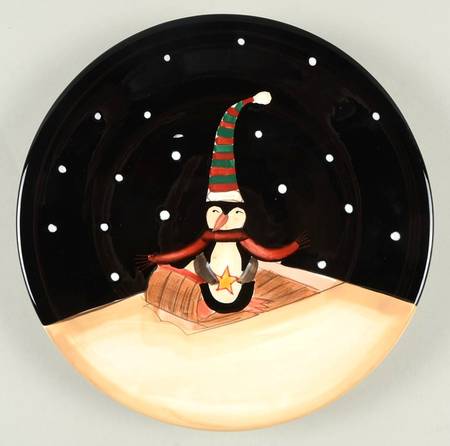 Midnight Penguin Salad Plate