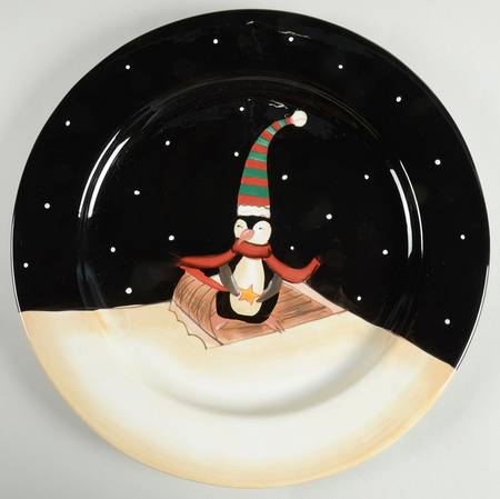 Midnight Penguin Service Plate (Charger)