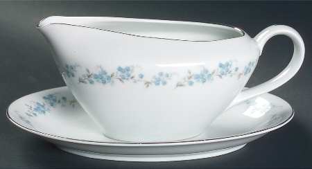 Nancy (No Center Design) Gravy Boat & Underplate/Relish by Crest Wood