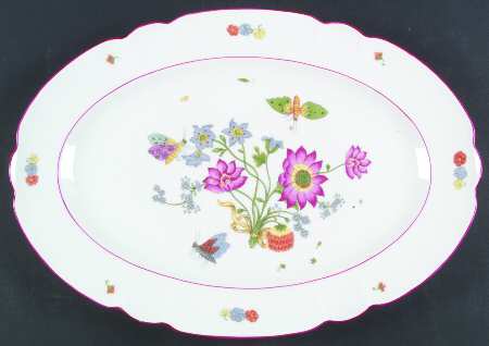 Meissen (Inner Red Line) 16" Oval Serving Platter