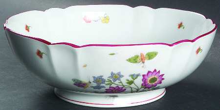 Meissen (Inner Red Line) 10" Large Salad Serving Bowl
