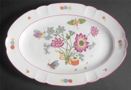 Meissen (Inner Red Line) 14" Oval Serving Platter
