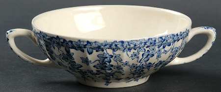 Early English Ivy Blue Flat Cream Soup Bowl