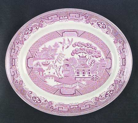 Willow Pink 12" Oval Serving Platter